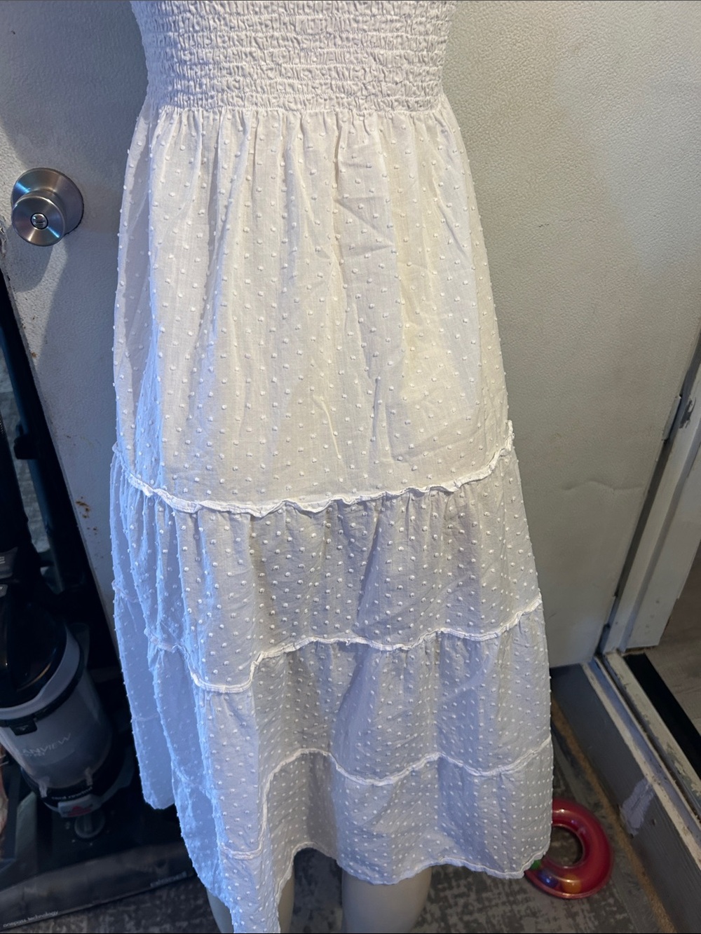 Hill House White Smocked Tiered Maxi Dress with Flutter Straps - Picture 8 of 11